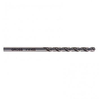 Сверло спиральное по металлу, 4 мм, HSS, 338 W Gross