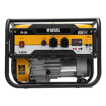 Генератор бензиновый PS 28, 2.8 кВт, 230 В, 15 л, ручной стартер Denzel