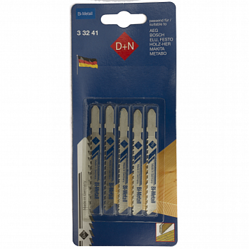 Пилки для лобзиков D+N 33241  bi Laminator, длина  60мм, шаг зуба 1,9 (5шт), поштучно