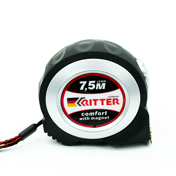 Рулетка Ritter Comfort измерительная  7,5м х 25мм, автостоп, магнит, обрезиненная ударопрочная