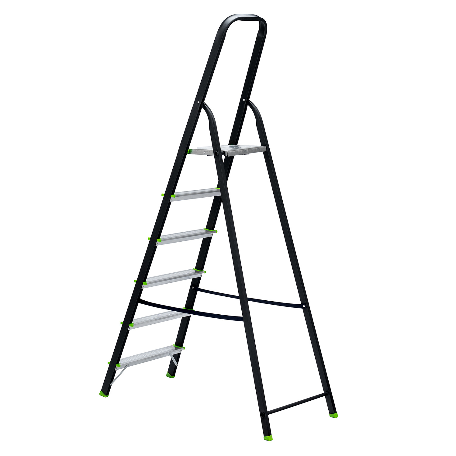 Стремянка, 6 ступеней, стальной профиль, алюминиевые ступени Россия Сибртех