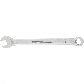 Ключ комбинированный, 6 мм, CrV, матовый хром Stels