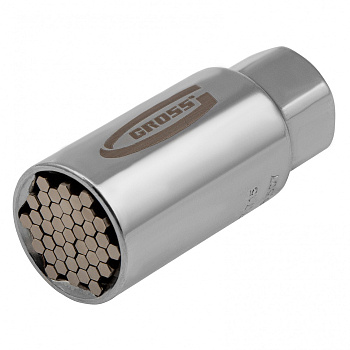 Головка торцевая многоразмерная, CrV, 6-21 мм, под квадрат 3/8, CrV, хромированная Gross Головка торцевая многоразмерная, CrV, 6-21 мм, под квадрат 3/8, CrV, хромированная Gross