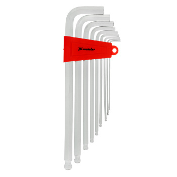 Набор ключей имбусовых HEX, 2-12 мм, CrV, 9 шт, экстра-длинные, c шаром, сатин Matrix Набор ключей имбусовых HEX, 2-12 мм, CrV, 9 шт, экстра-длинные, c шаром, сатин Matrix