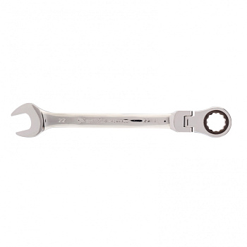 Ключ комбинированный трещоточный, 22 мм, CrV, шарнирный, зеркальный хром Matrix
