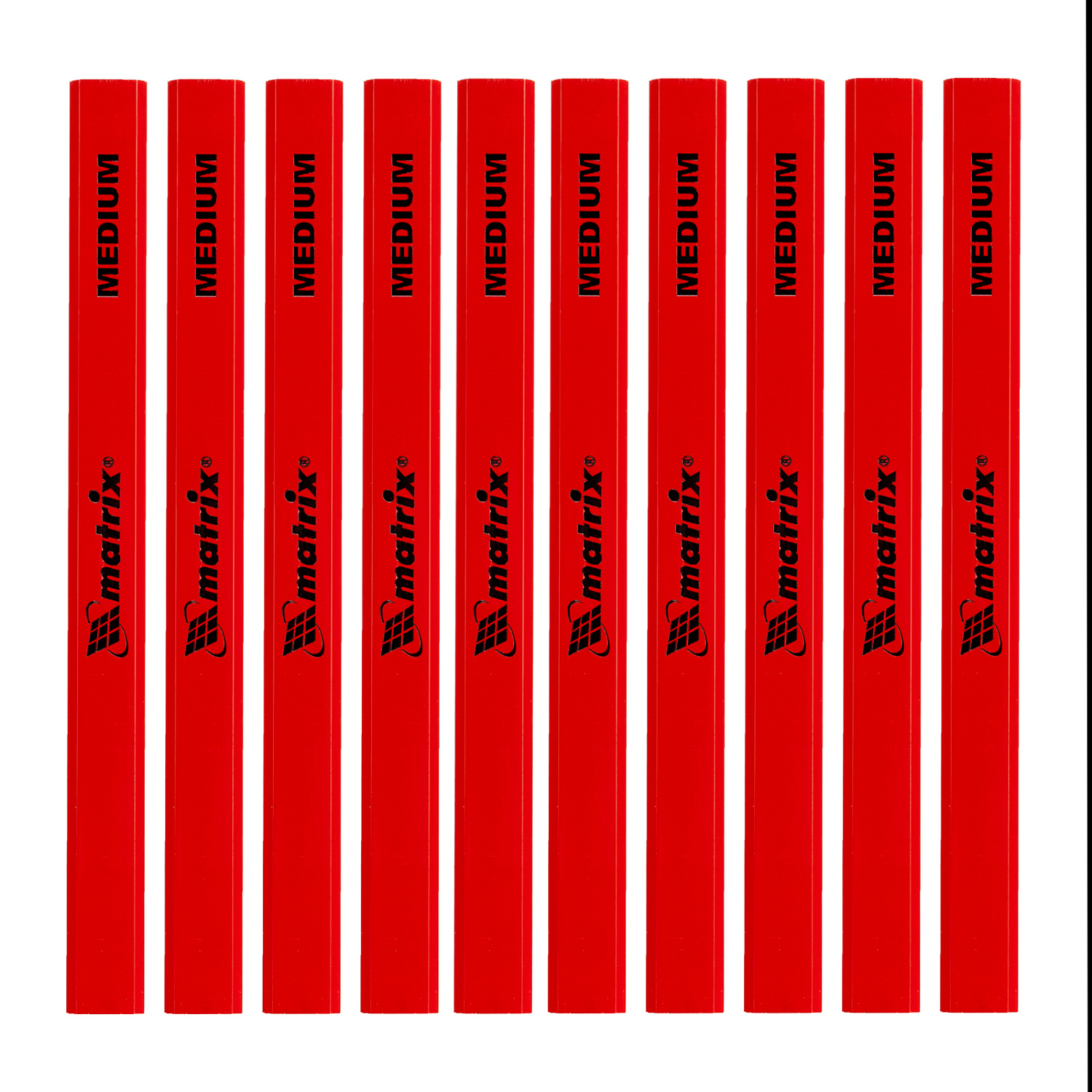 Набор карандашей малярных прямоугольных с точилкой в тубе, 175мм, 10шт// Matrix