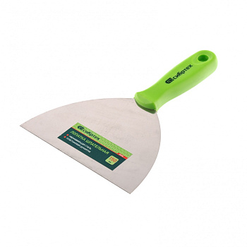 Шпательная лопатка из нержавеющей стали, 150 мм, пластмассовая ручка// Сибртех