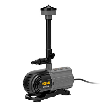 Насос фонтанный FNP31-24, 31 Вт, подъем 2,4 м, 1500 л/ч, колокольчик/2 каскада/гейзер Denzel