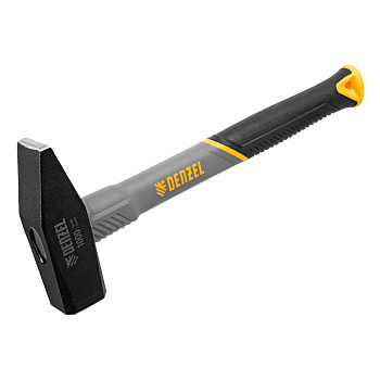 Молоток слесарный, 1000 г, кованый, фибергласовая рукоятка c TPR покрытием Denzel Молоток слесарный, 1000 г, кованый, фибергласовая рукоятка c TPR покрытием Denzel