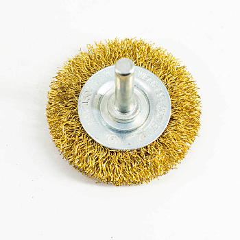 Кордщетка Bohrer дисковая "Колесо" латунированная мягкая 50 мм (толщ. проволоки 0,3 мм) для дрели (в блистере) (120/10/1)