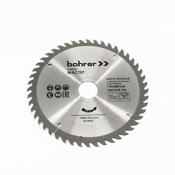 Диск пильный тв. по дереву Bohrer Мастер 190x30/20 мм, 48Т зубов (50/1)