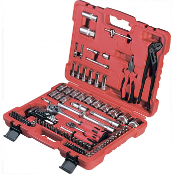 Набор слесарно-монтажный с квадратами 1/4, 1/2 и 5/16", 117 предметов Matrix ProFI