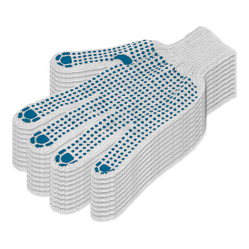 Перчатки х/б, ПВХ покрытие, "Точка", 5 пар в упаковке, 7 класс Россия