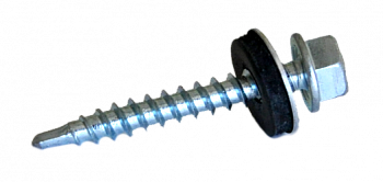 Саморез кровельный цинк, с шайбой EPDM, PT-3, 4,8х29 К КРЕП-КОМП (300шт) Фасовка