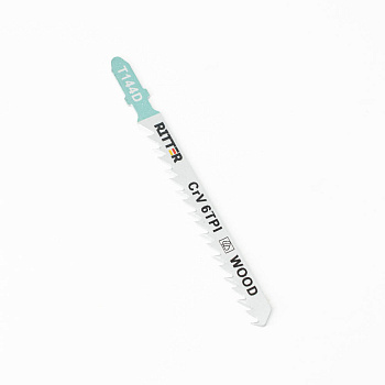 Пилки для лобзиков Ritter Eco по дереву Т144D CrV 100/75мм, шаг 4 мм 6TPi (Прямой грубый рез) (2 шт. в уп.) (200/25/1)