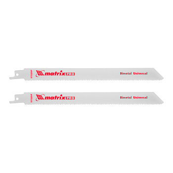 Полотна универсальные для сабельной пилы S1122VF, 200/1.8-2.5 мм, Bimetal, 2 шт, Pro Matrix