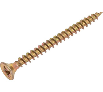 Саморез  жёлтый цинк 4,8х89 потайная, острый (100 шт)