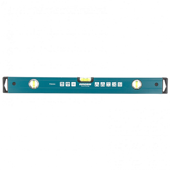 Уровень алюминиевый, 600 мм, фрезеровка, 3 глазка, Prazision Gross