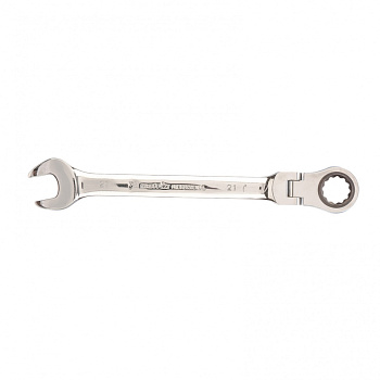 Ключ комбинированный трещоточный, 21 мм, CrV, шарнирный, зеркальный хром Matrix