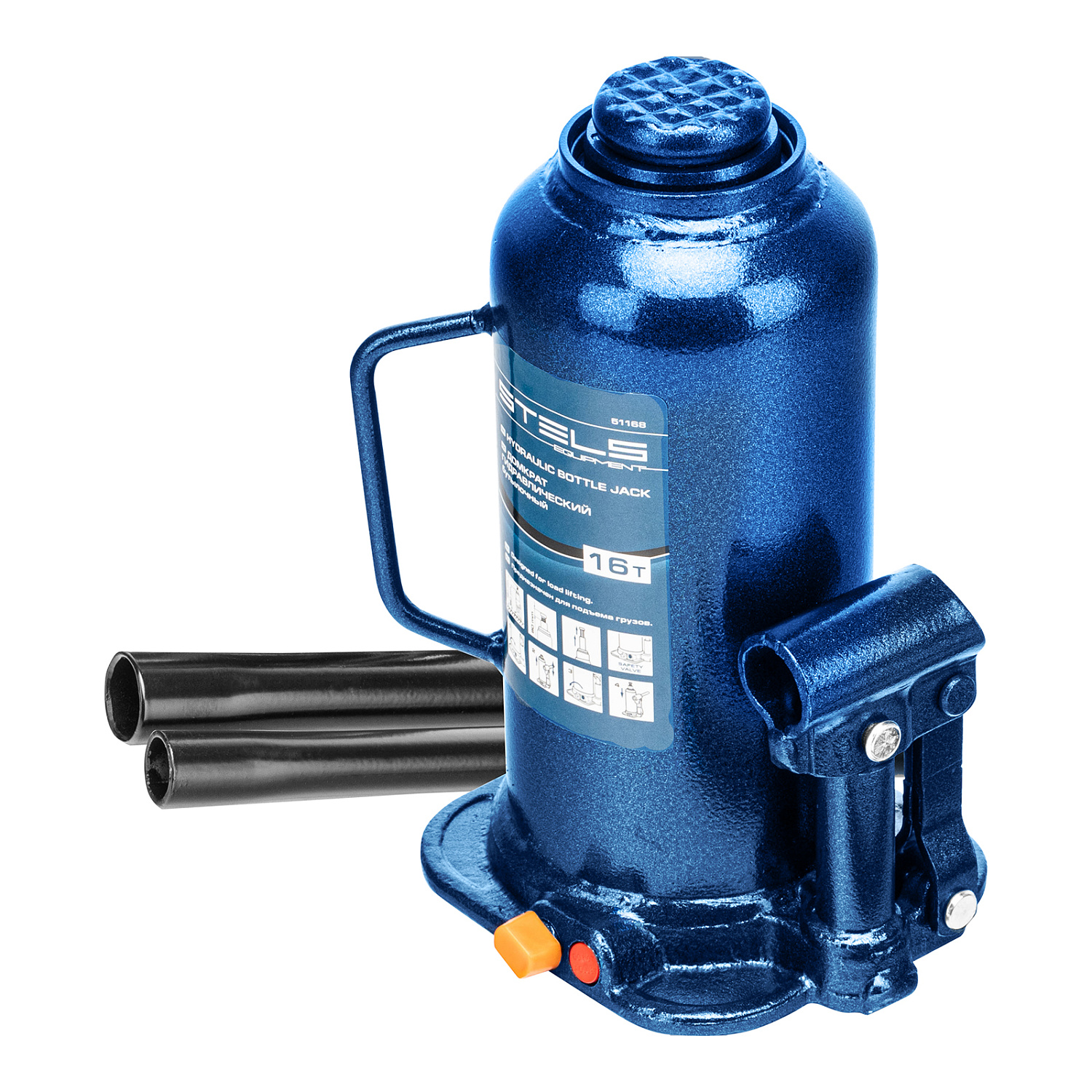 Домкрат гидравлический бутылочный, 16 т, h подъема 227-457 мм Stels Домкрат гидравлический бутылочный, 16 т, h подъема 227-457 мм Stels