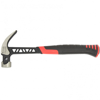 Молоток-гвоздодер, 450 г, цельнокованый, боек с магнитом, двухкомпонентная обрезиненная рукоятка Matrix Pro