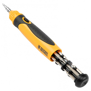 Отвертка реверсивная, механизм SmartPush mini 11 шт, CrMo // Denzel Отвертка реверсивная, механизм SmartPush mini 11 шт, CrMo // Denzel