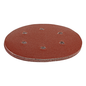 Круг абразивный на ворсовой подложке под "липучку", перфорированный, P 220, 150 мм, 5 шт Matrix