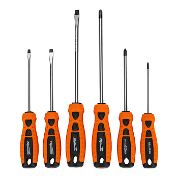 Набор отверток "Point", CrV, двухкомпонентные рукоятки, 6 шт, Sparta