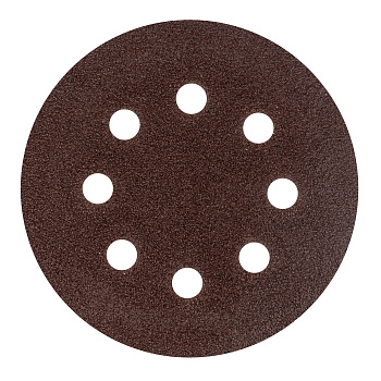Круг абразивный на ворсовой подложке под "липучку", перфорированный, P 40, 125 мм, 5 шт Сибртех