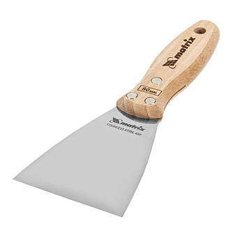 Шпательная лопатка из нержавеющей стали, 80 мм, буковая рукоятка, EFP Matrix