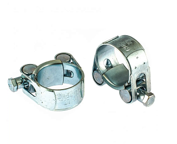 Хомуты металлические, силовые 29-31 мм, ширина 20 мм, шарнирные, W1, 2 шт.// Сибртех