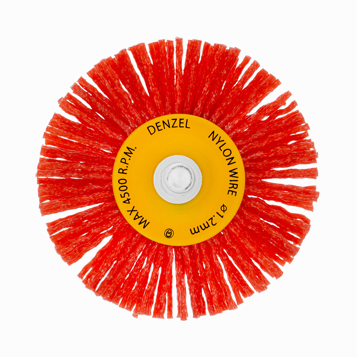 Щетка для дрели, 65 мм, Плоская, со шпилькой, нейлоновая щетина Denzel