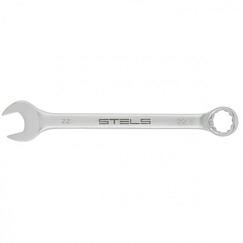 Ключ комбинированный, 22 мм, CrV, матовый хром Stels