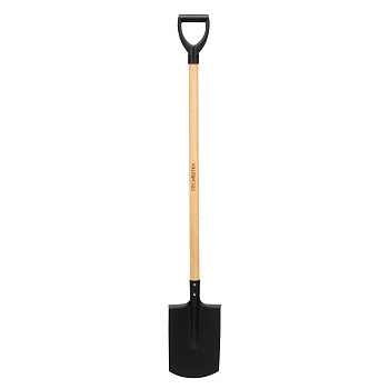 Лопата прямоугольная, 200х284х1340 мм, деревянный черенок с пропиткой, Россия Сибртех