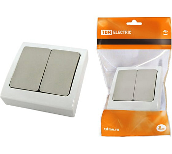 Выключатель 2-кл. скрытой установки IP54 10А "Вуокса" TDM