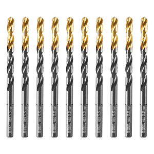 Сверло по металлу, 5,5 мм, HSS-Tin, Golden Tip, 10 шт. Denzel