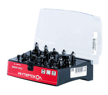 Набор фрез Интерскол, 20шт в пластиковом кейсе