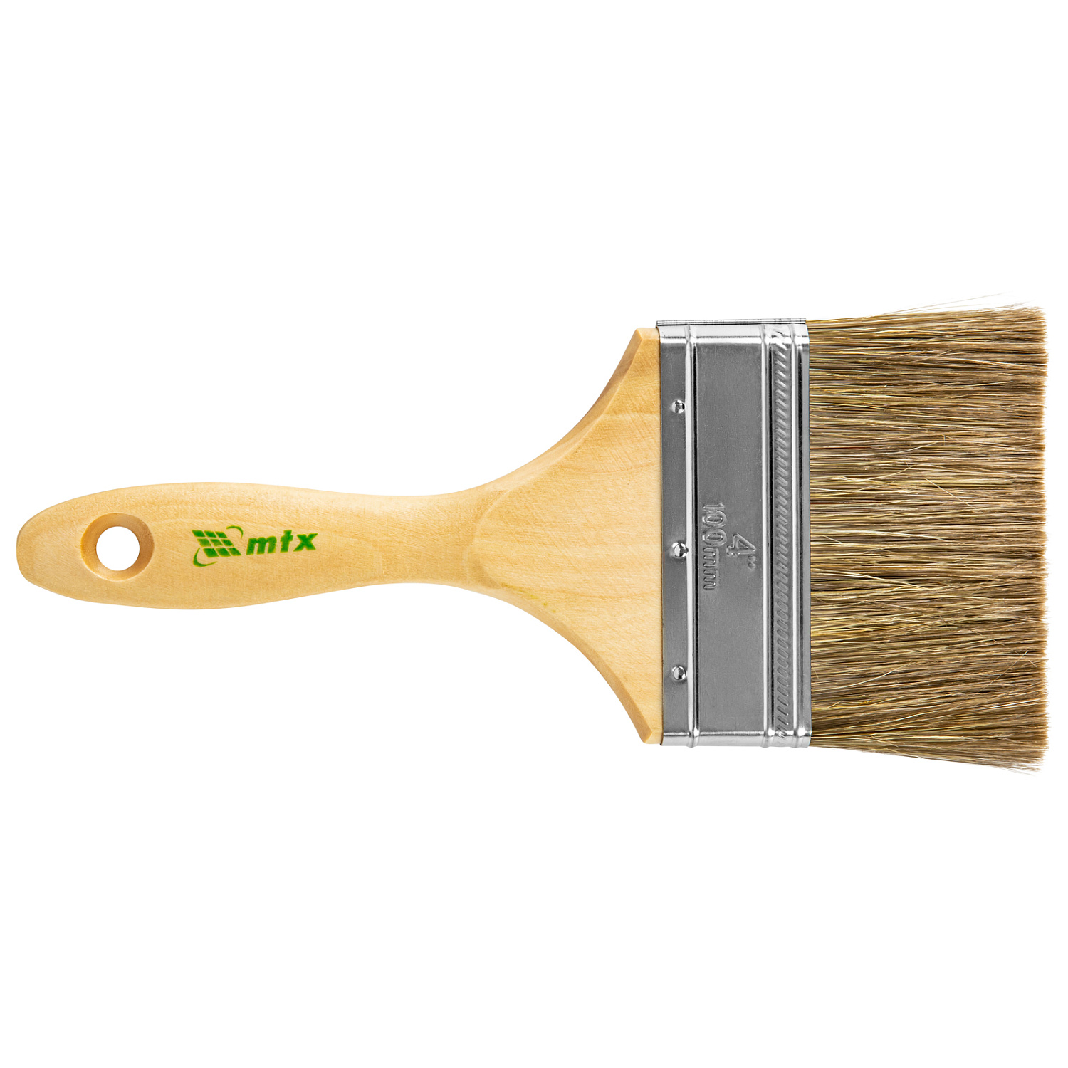 Кисть плоская "Евро" 4", смешанная щетина, деревянная ручка MTX