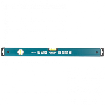 Уровень алюминиевый, 600 мм, магнит, 2 глазка, Magnetisch Gross