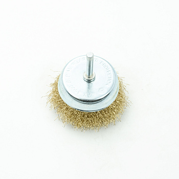 Кордщетка Bohrer чашеобразная латунированная мягкая 75 мм для дрели (в блистере)