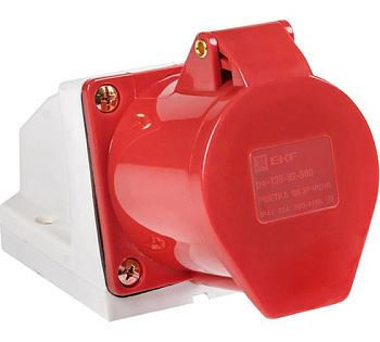 Розетка стационарная наружная 125 3Р+РЕ+N 32А 380В IP44 EKF