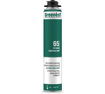 GreenesT Professional 65 Constraction Пена монтажная профессиональная, летняя, 1000 мл