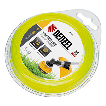 Леска для триммера, круглая 1.6 мм х 15 м, блистер Flex cord Denzel