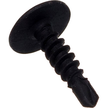 Саморез с прессшайбой 4,2х25 полусфера, оксид, сверло, черный (800 шт)