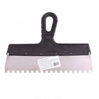 Шпатель из нержавеющей стали, 300 мм, зуб 8х8 мм, пластмассовая ручка // Sparta