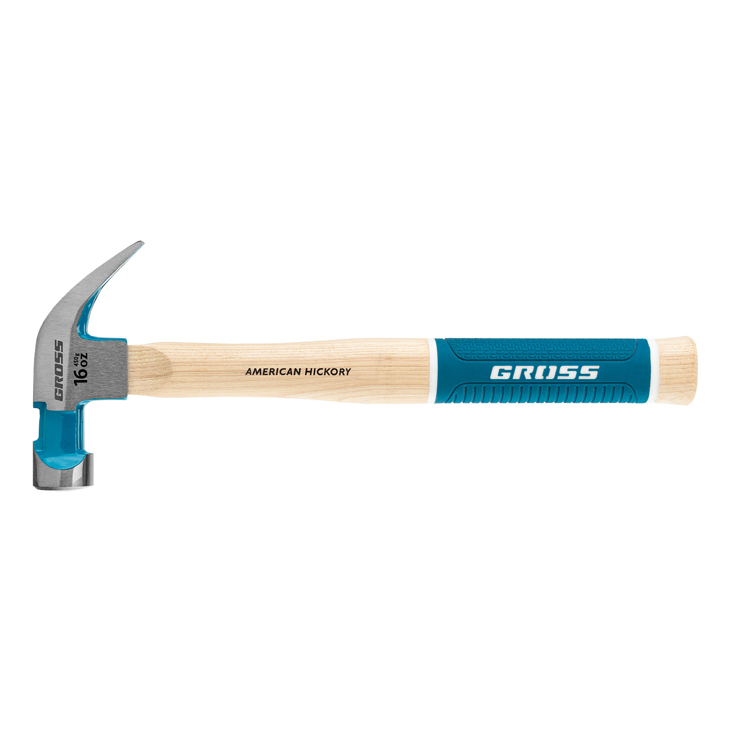 Молоток-гвоздодер, 450 г, угол 45, магнит, обрезиненная рукоятка American hickory GROSS Молоток-гвоздодер, 450 г, угол 45, магнит, обрезиненная рукоятка American hickory GROSS