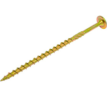 Шуруп конструкционный 8х160 с прессшайбой желтый цинк (50 шт)