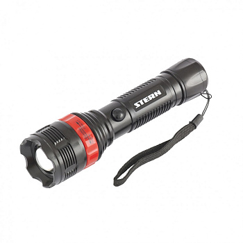 Фонарь бытовой, пластик, 3 W Led, ремешок, зум, 3 режима 100%-50%-строб, 3 х ААА Stern Фонарь бытовой, пластик, 3 W Led, ремешок, зум, 3 режима 100%-50%-строб, 3 х ААА Stern