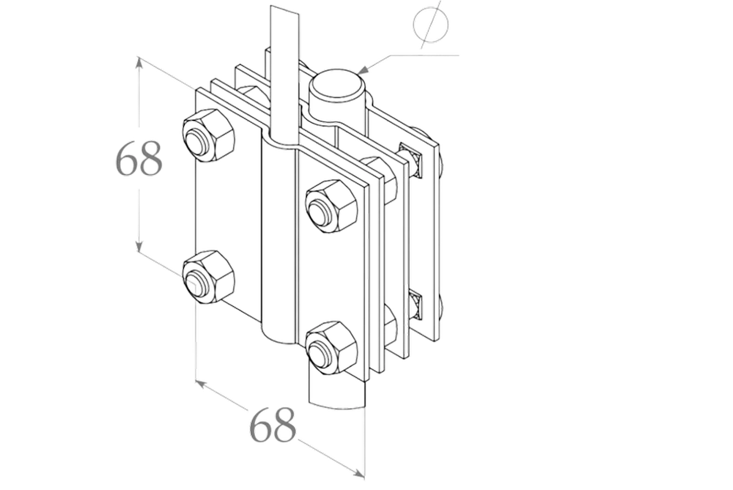 Заземляющий крестой соединитель, В до 40мм, материал изготовления -сталь с гальваническим покрытием
