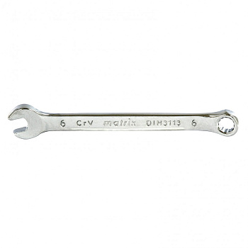 Ключ комбинированный, 6 мм, CrV, полированный хром Matrix